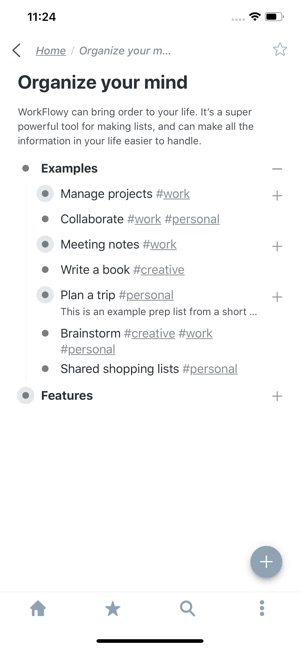 WorkFlowy: Note, List, Outline