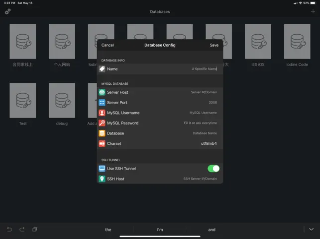 Captura de Pantalla 1 Iodine MySQL Lite iphone