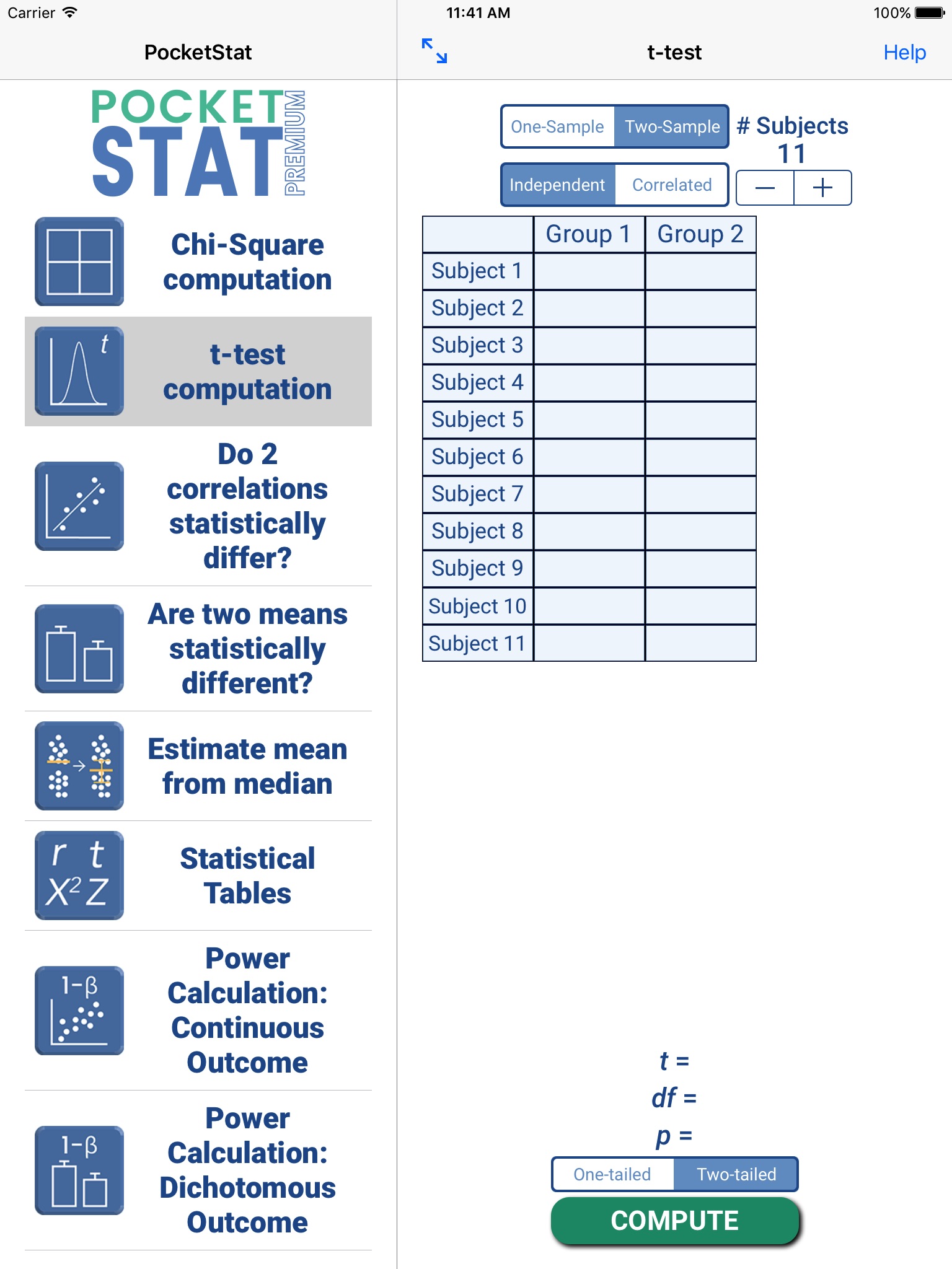 PocketStat screenshot 2