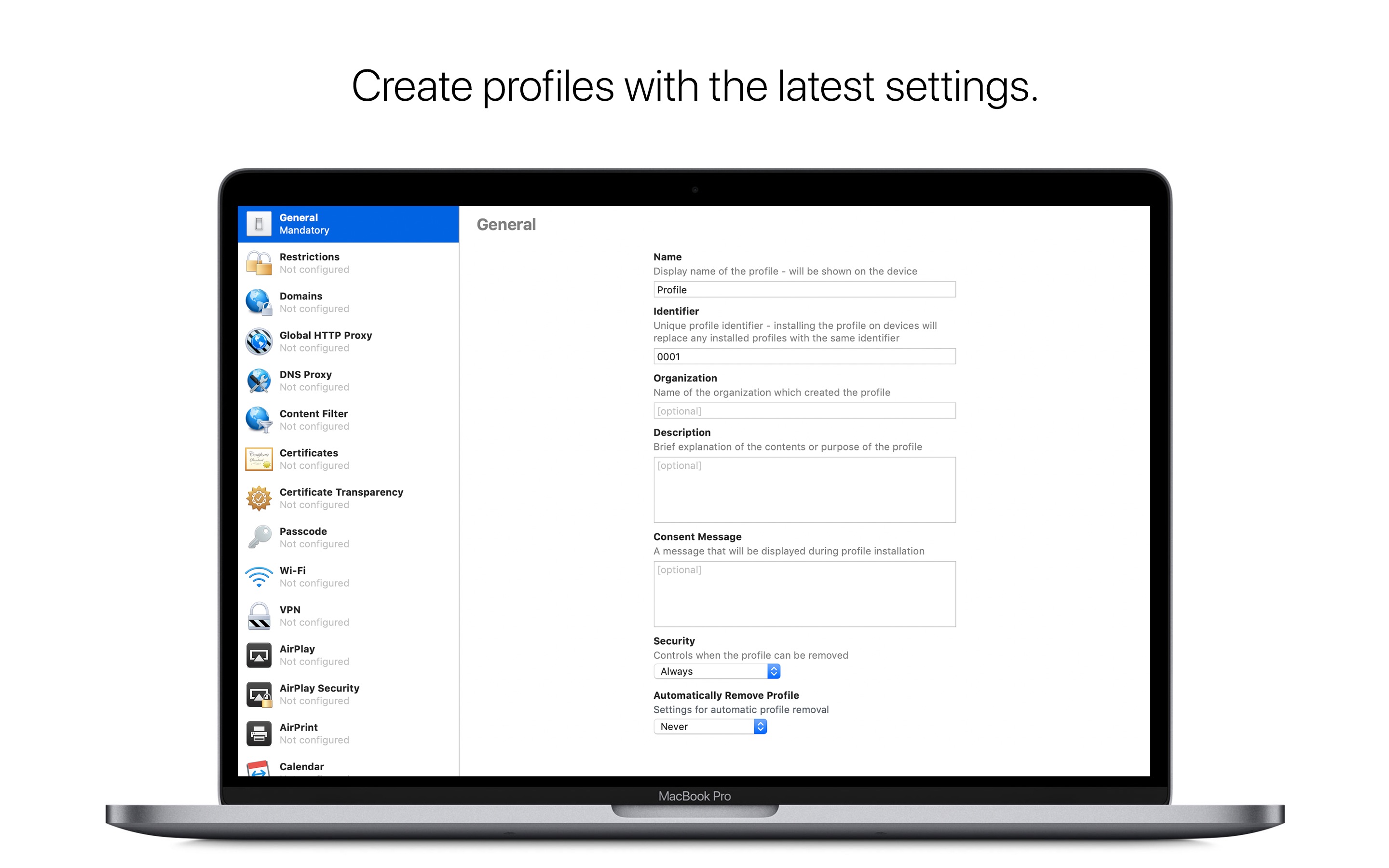 Screenshot do app Apple Configurator 2