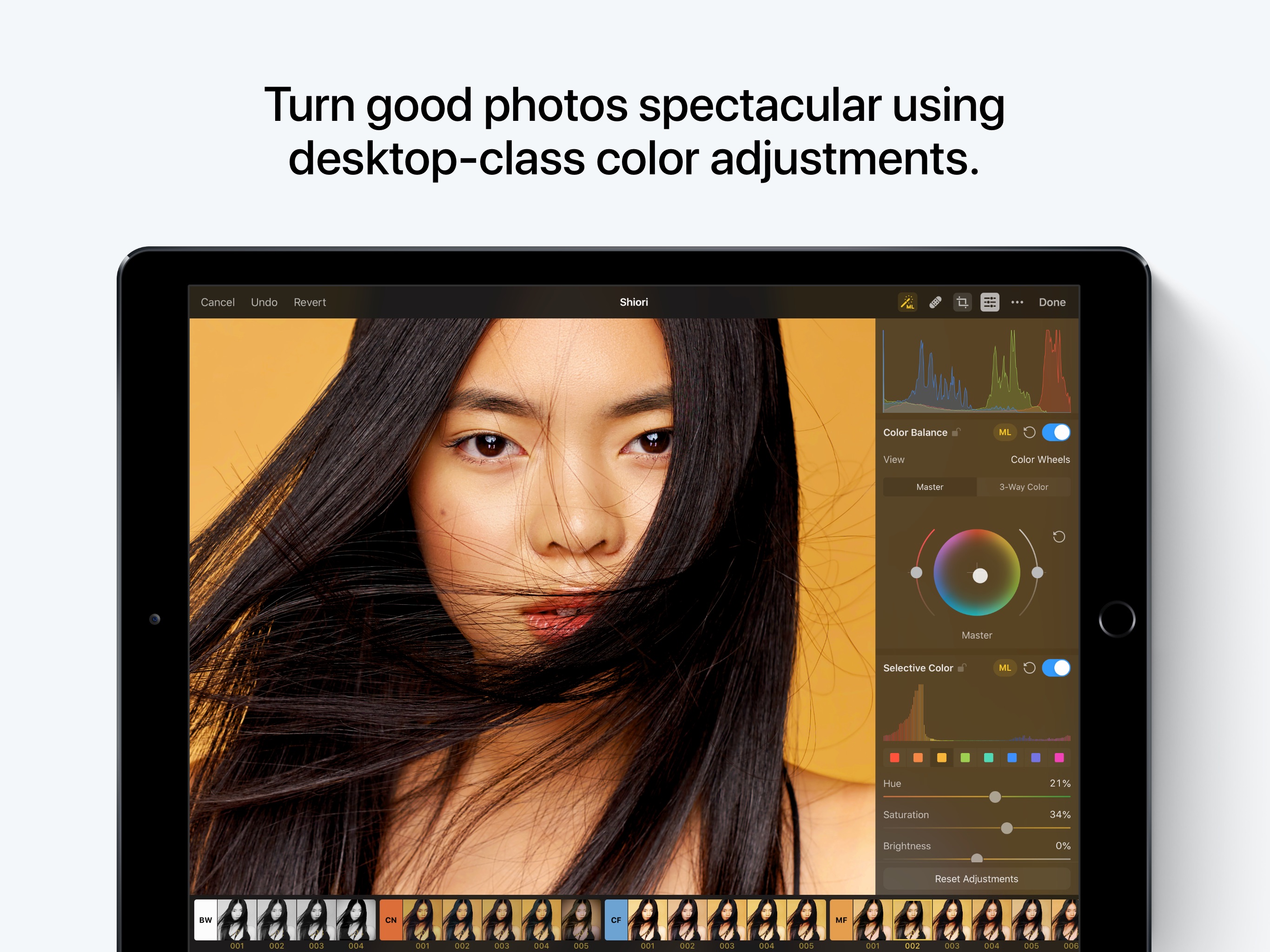 Screenshot do app Pixelmator Photo: Pro Editor