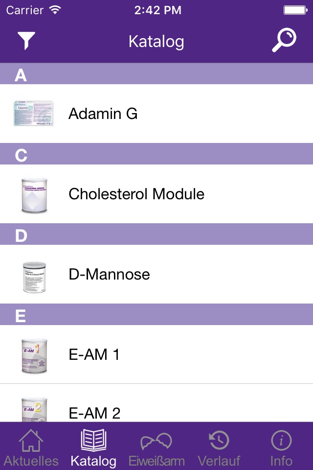 Nutricia Metabolics ProductApp screenshot 3