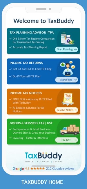 TaxBuddy Guaranteed Tax Saving(圖1)-速報App