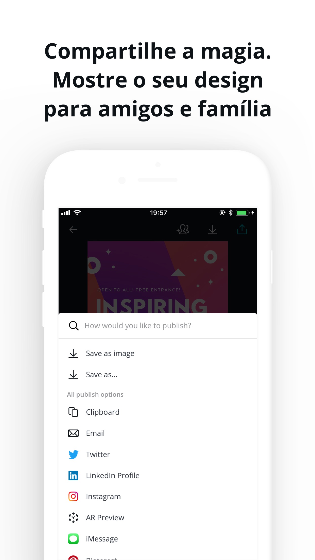 Screenshot do app Canva: Editor de Vídeo e Fotos