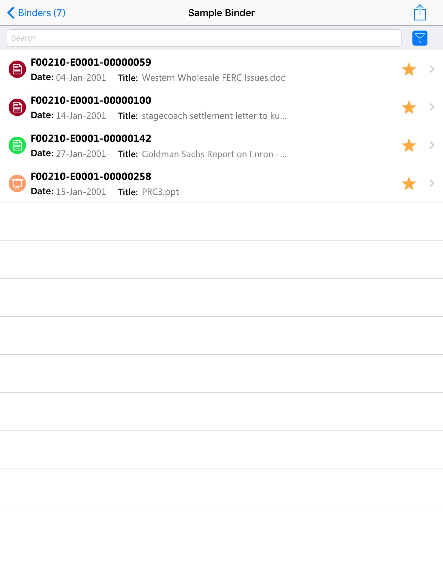 Nuix Discover Mobile Binders screenshot 3