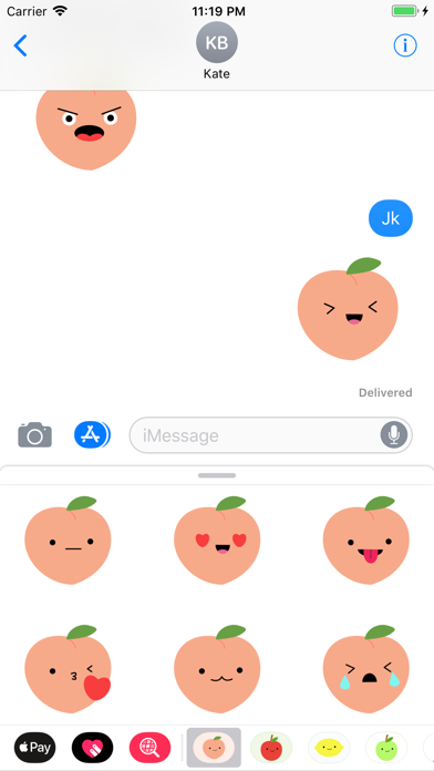 Cute Peach Stickers screenshot 4