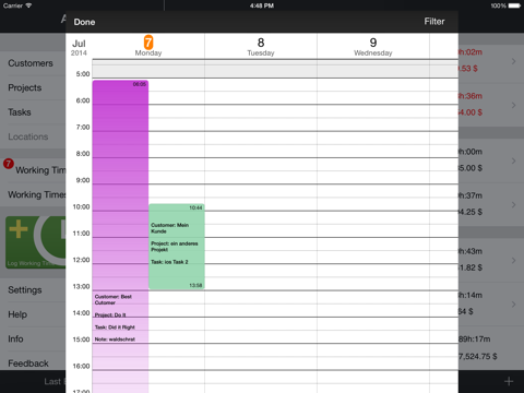 Qlaqs Timesheet HD screenshot 3