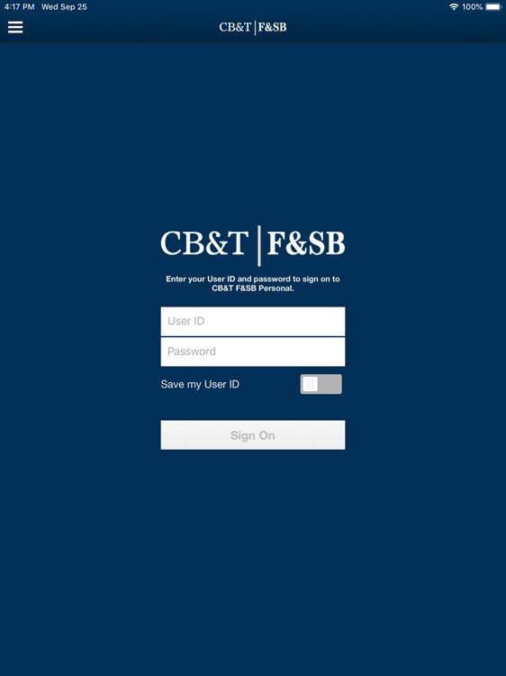 CB&T F&SB Personal for iPad