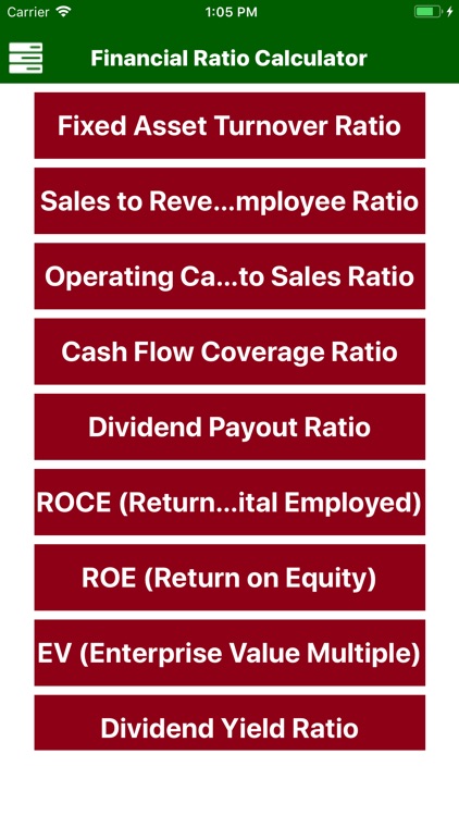 Financial Ratio Calculator