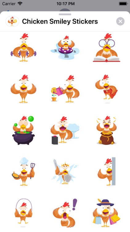 Chicken Smiley Stickers