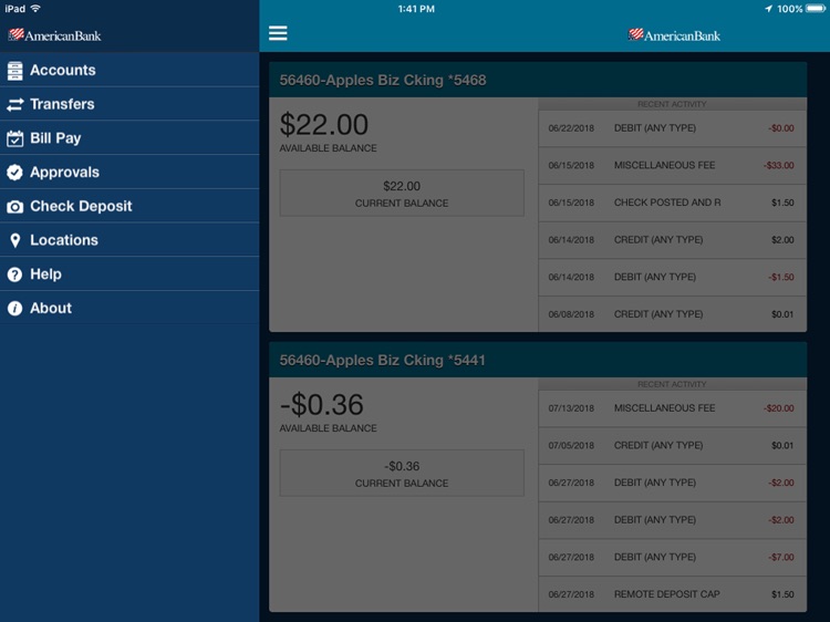 AmericanBank Business for iPad screenshot-3