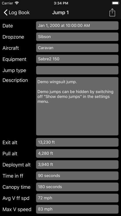 Skydive Logger