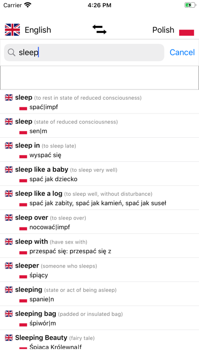 Polish-English Dictionary screenshot 3