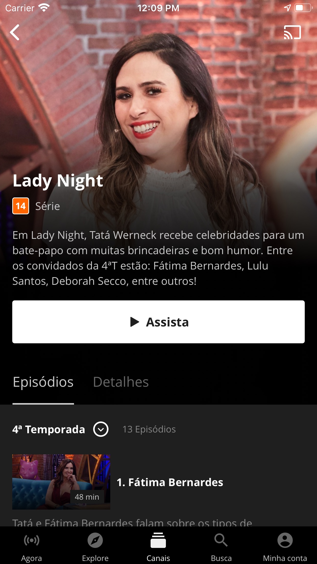 Screenshot do app Globosat Play