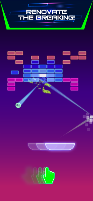 Neon brick breaker PRO