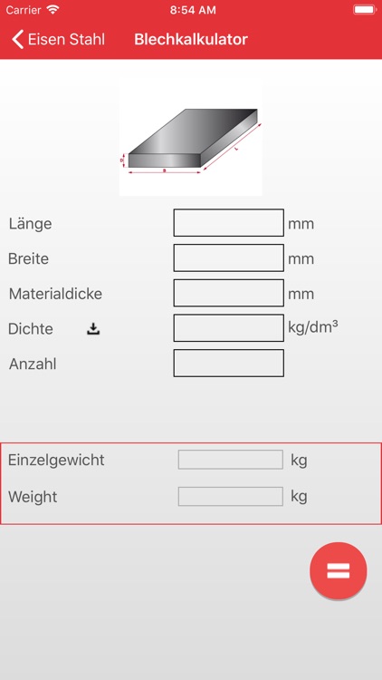 EisenStahl Calculator