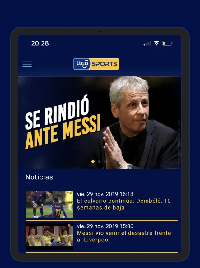 Screenshot 1 Tigo Sports Honduras iphone