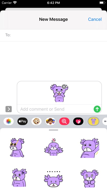 Dull Purple Bear Stickers