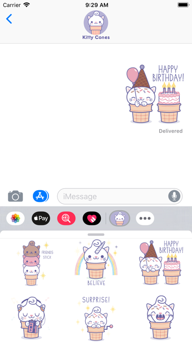 How to cancel & delete Kitty Cones Animated Stickers from iphone & ipad 4