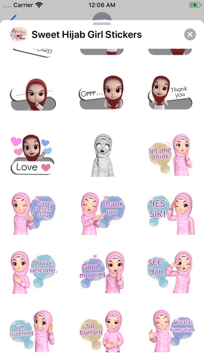 Sweet Hijab Girl Stickers