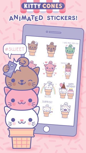 Kitty Cones Animated Stickers(圖1)-速報App