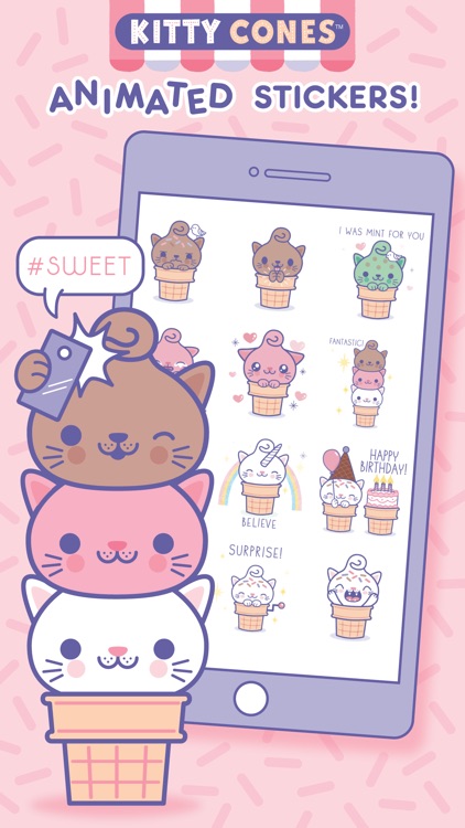 Kitty Cones Animated Stickers