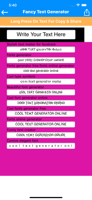 Coolfont Generator