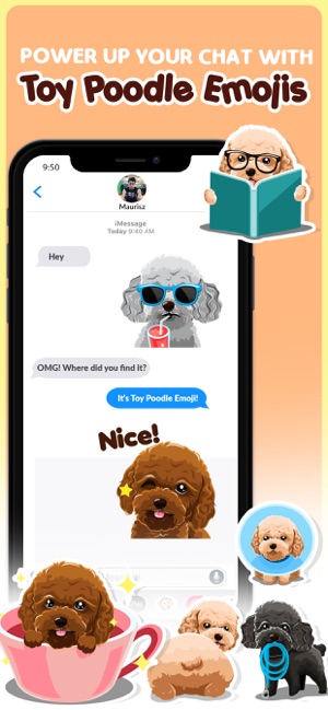 Toy Poodle Dog Emojis Stickers(圖3)-速報App