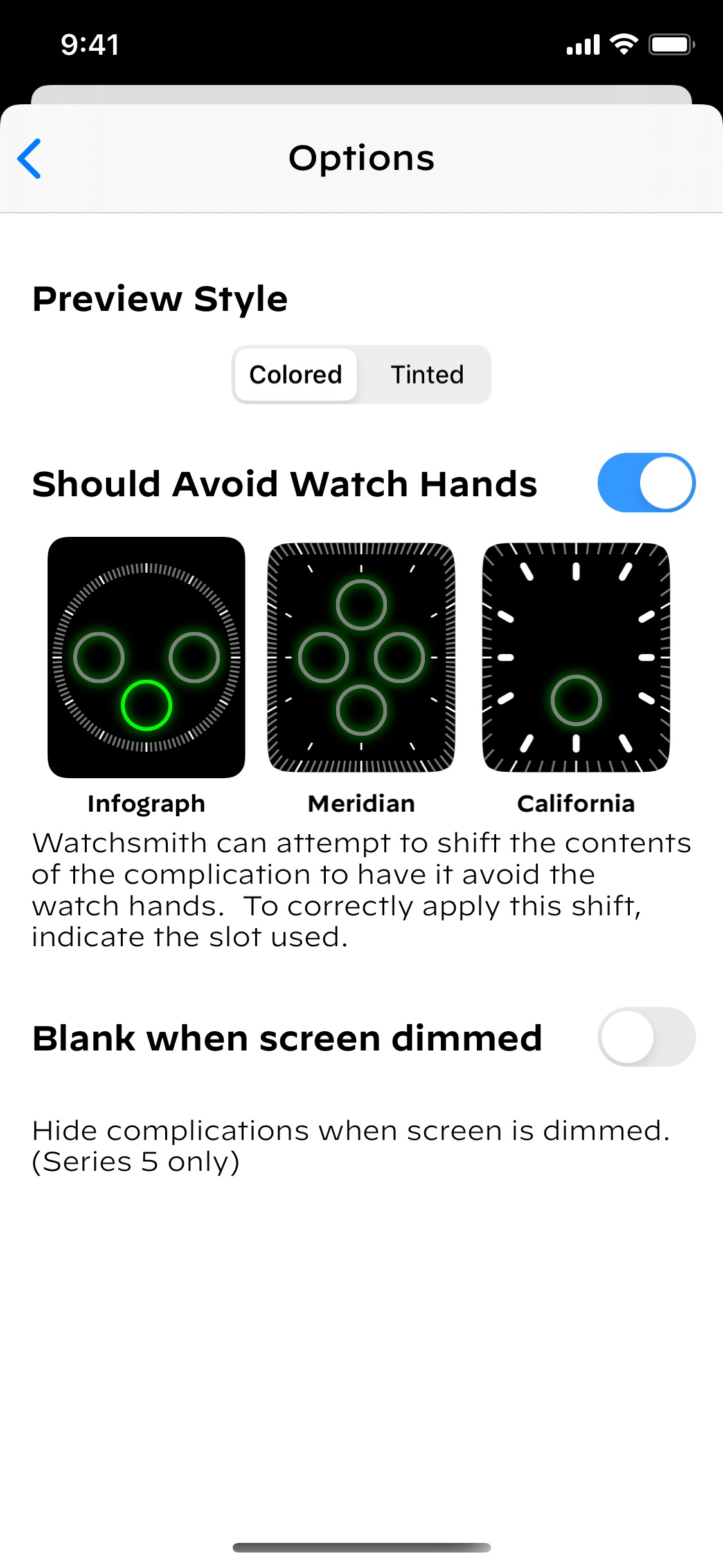 Screenshot do app Watchsmith