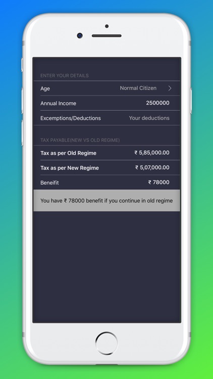 Income Tax Calculator(India) screenshot-3