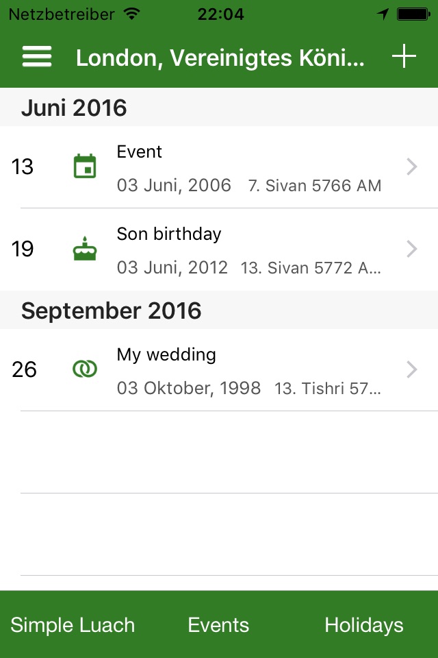 Jewish calendar Simple Luach screenshot 3
