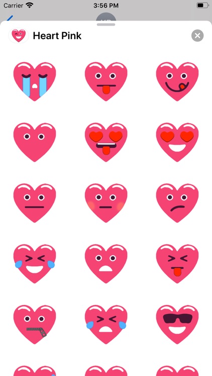 Heart Pink Love Emoji Stickers