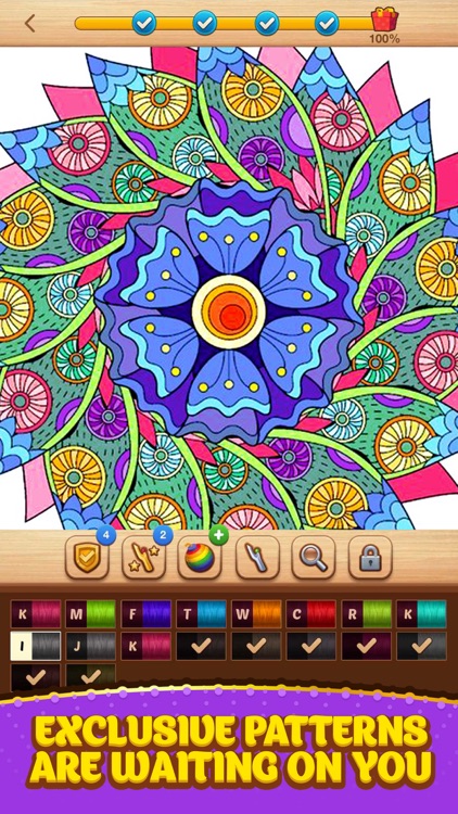 Cross Stitch Coloring Mandala by Playcus Limited