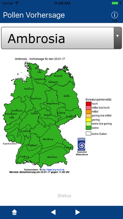 Pollen Vorhersage (DEU)