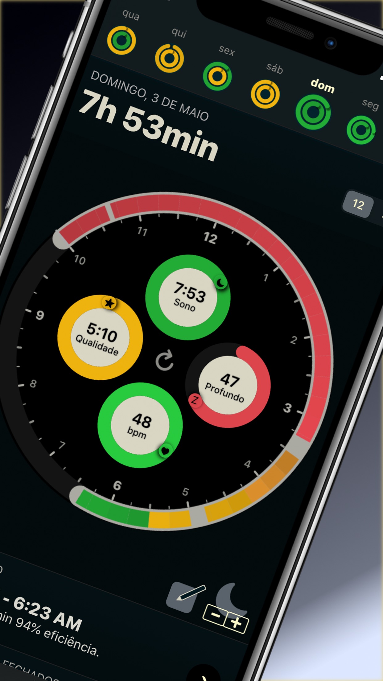 Screenshot do app AutoSleep. Monitore seu sono.