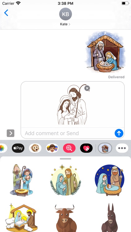 Cozy Nativity Scene Stickers