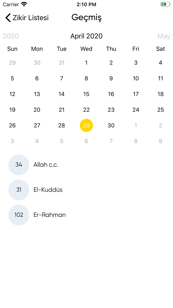 Zikirmatik - Günlük Takip