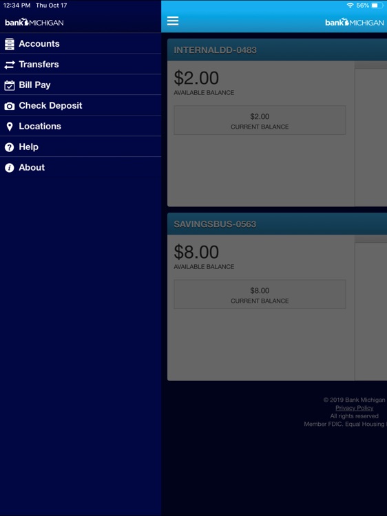 Bank Michigan for iPad