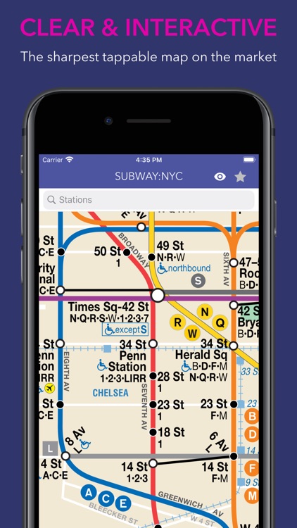 SUBWAY:NYC - Map + Train Times