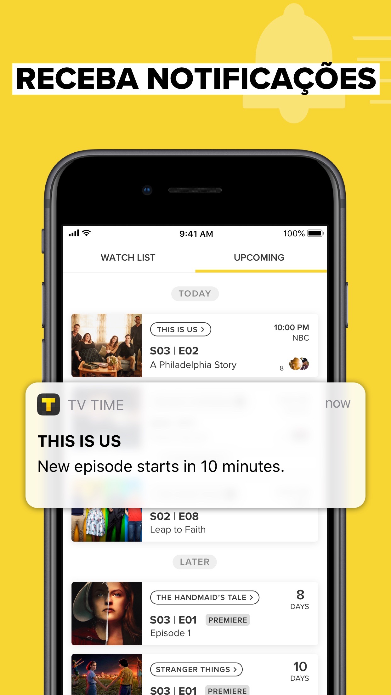 Screenshot do app TV Time: Seguir Séries e filme