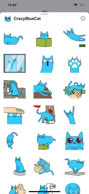 Crazy Blue Cat Sticker(圖2)-速報App