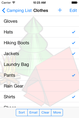 Camping List - náhled