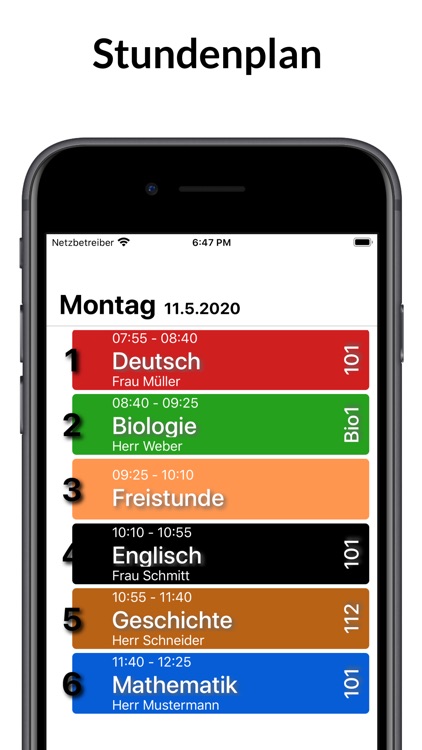 Stundenplan - Aufgaben & Noten