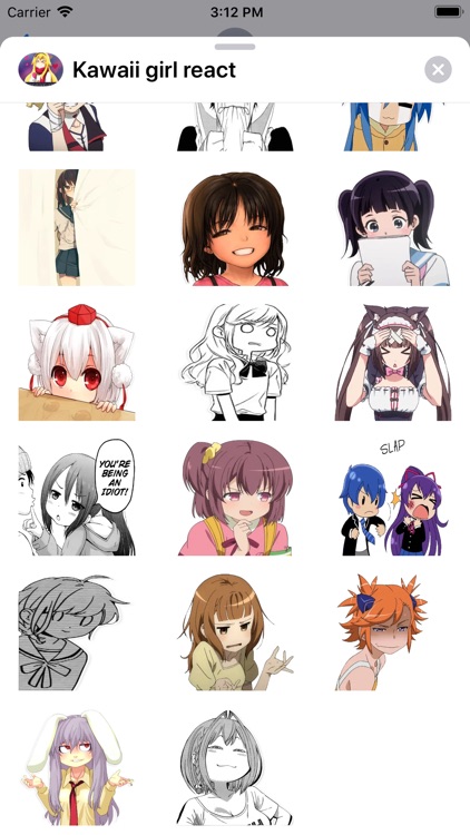 Kawaii Girl Reaction Stickers