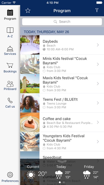 BLUE App - holiday planner