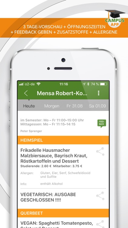 Mensa Speiseplan Campus App