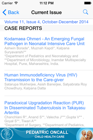 Pediatric Oncall Journal screenshot 2