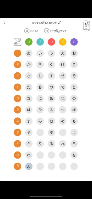 App Store Hiragana Memory Hint Thai