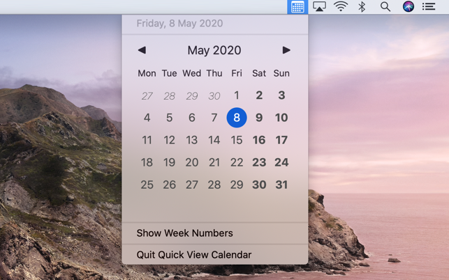 Quick View Calendar