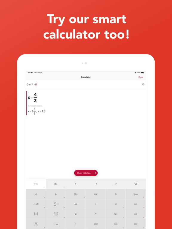 Photomath - Camera Calculator screenshot